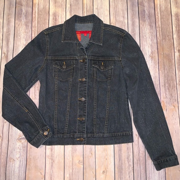 BCBGMaxAzria gray denim jean jacket Sz S - Picture 1 of 7